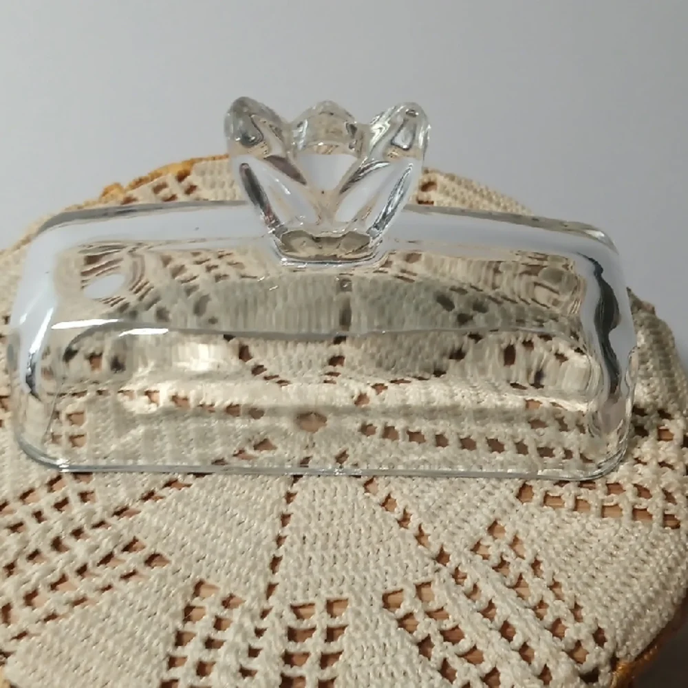 Saks Fifth Avenue Clear Glass Butter Dish